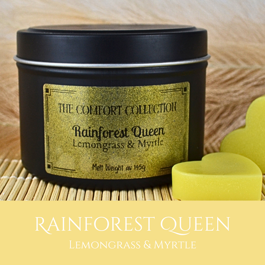 Rainforest Queen: Lemongrass & Myrtle - Eco Soy Wax Melt Tin