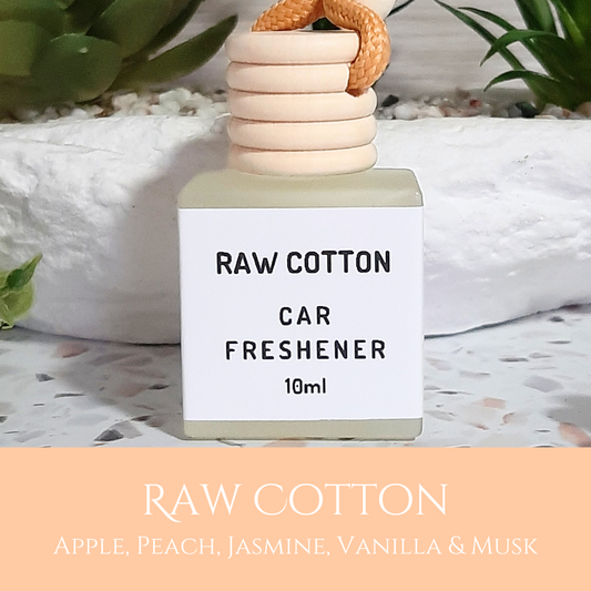 Raw Cotton: Apple, Peach, Jasmine, Vanilla & Musk - Car Freshener