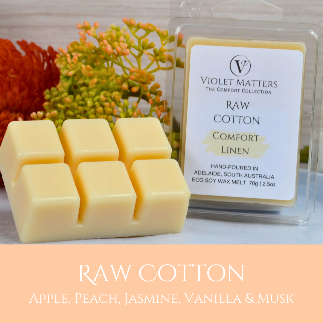 Raw Cotton: Apple, Peach, Jasmine, Vanilla & Musk - Eco Soy Wax Melt