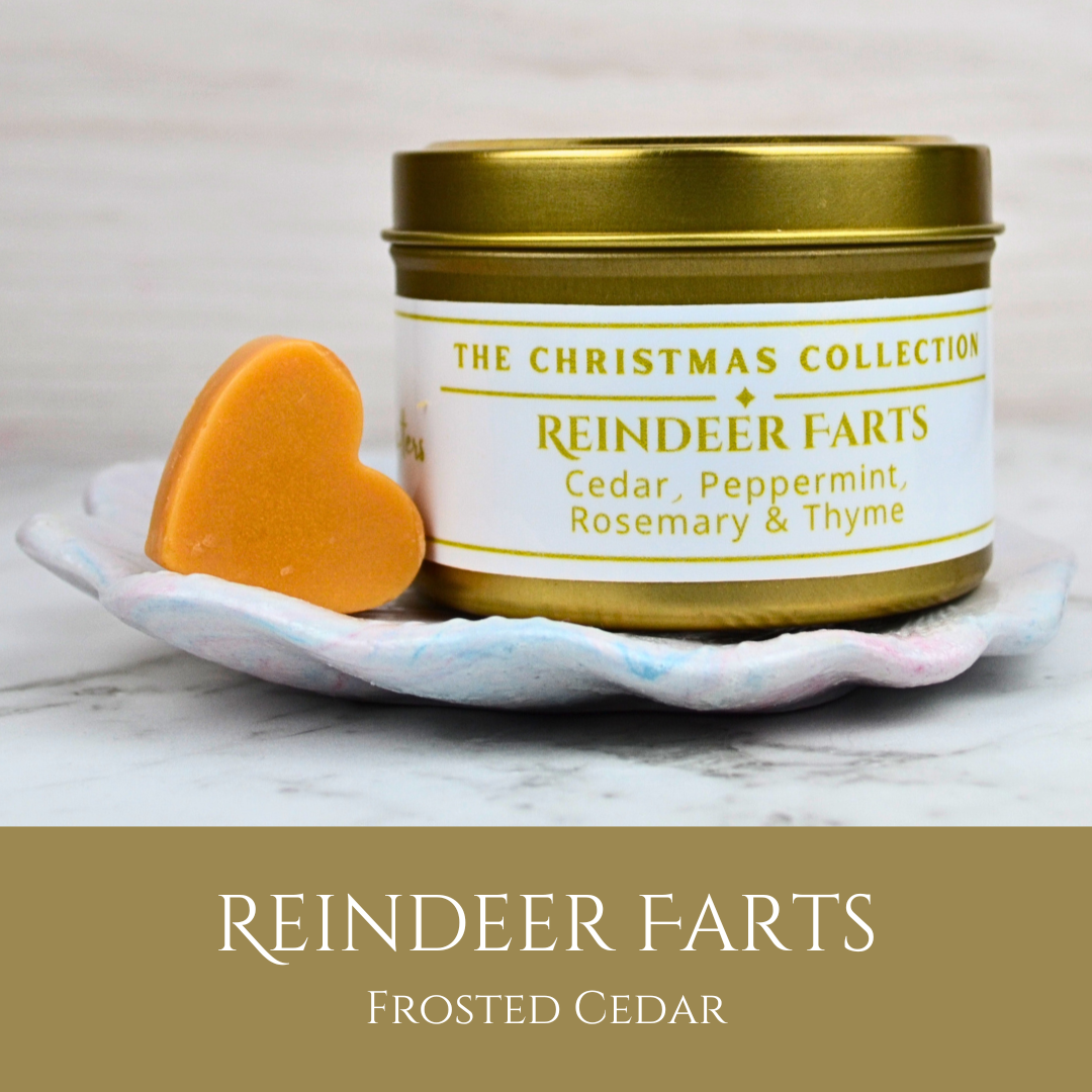 Reindeer Farts: Cedar, Peppermint, Rosemary & Thyme - Eco Soy Christmas Wax Melt Tin