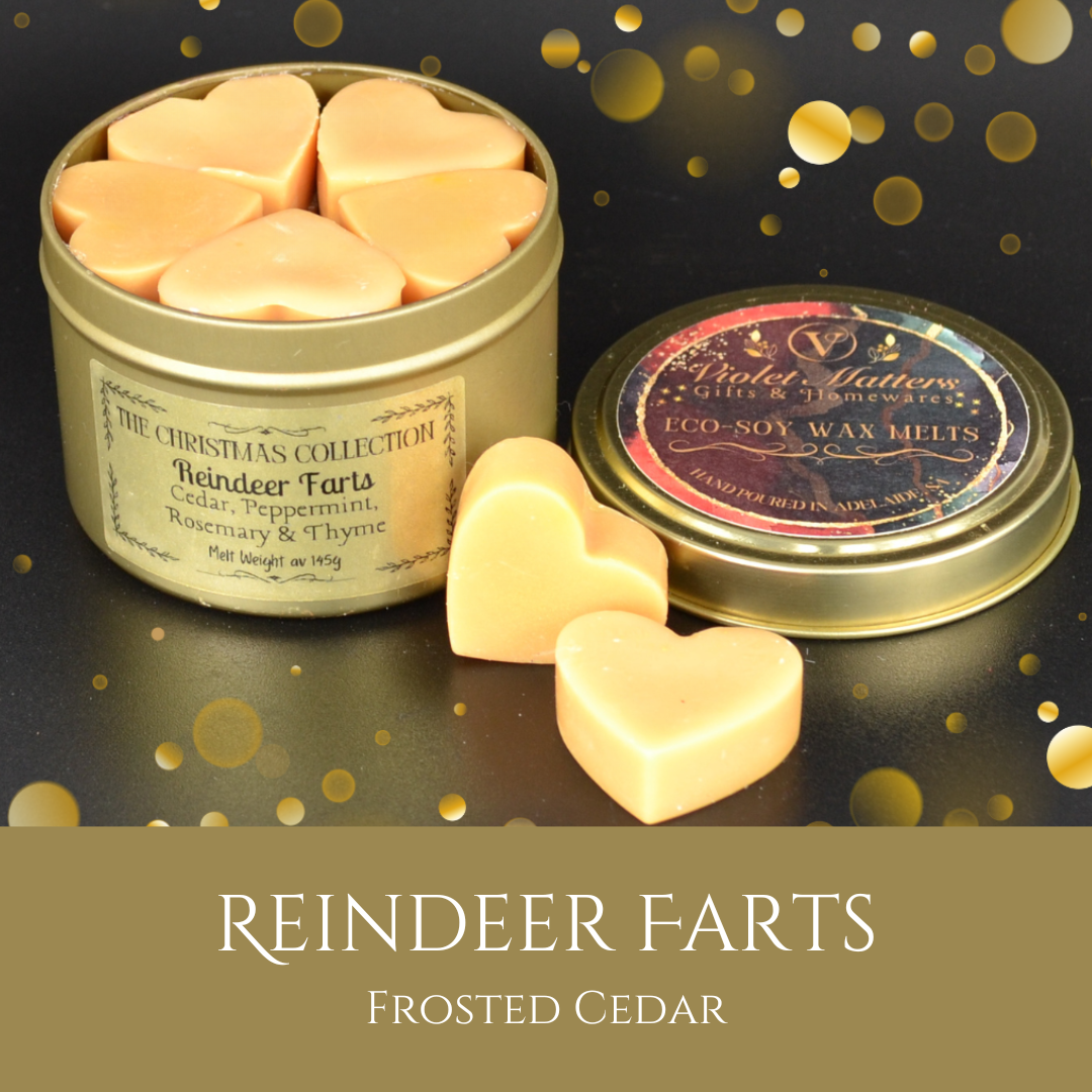 Reindeer Farts: Cedar, Peppermint, Rosemary & Thyme - Eco Soy Christmas Wax Melt Tin