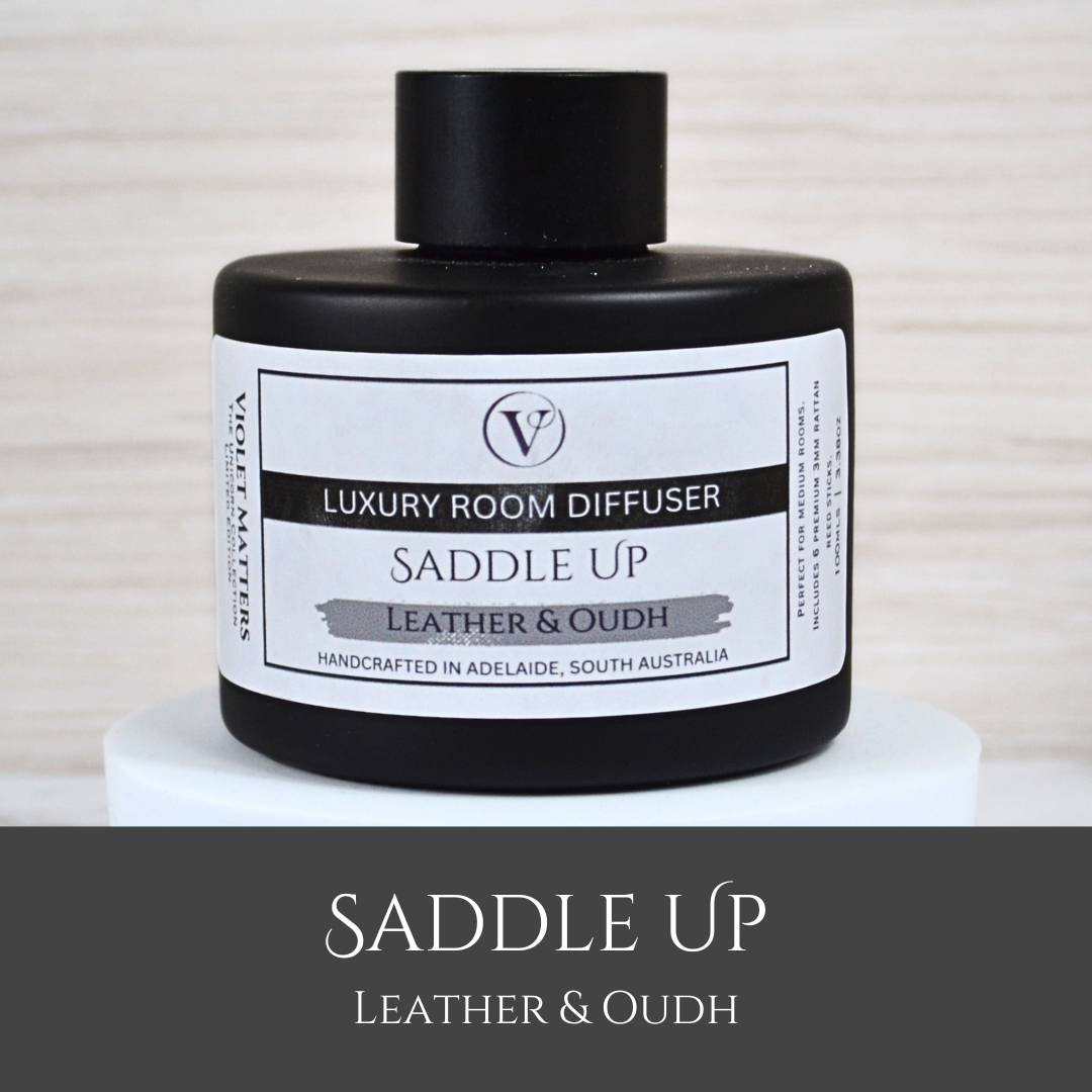 Saddle Up: Leather & Oudh - 100ml Room Diffuser