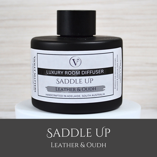 Saddle Up: Leather & Oudh - 100ml Room Diffuser