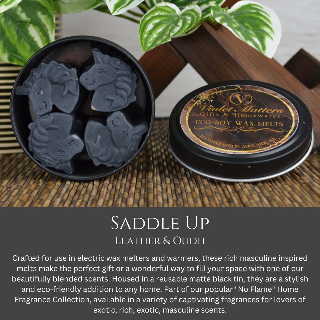 Saddle Up: Leather & Oudh - Eco Soy Wax Melt Tin