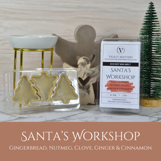 Santa's Workshop: Gingerbread, Nutmeg, Cloves, Ginger & Cinnamon - Eco Soy Christmas Wax Melt