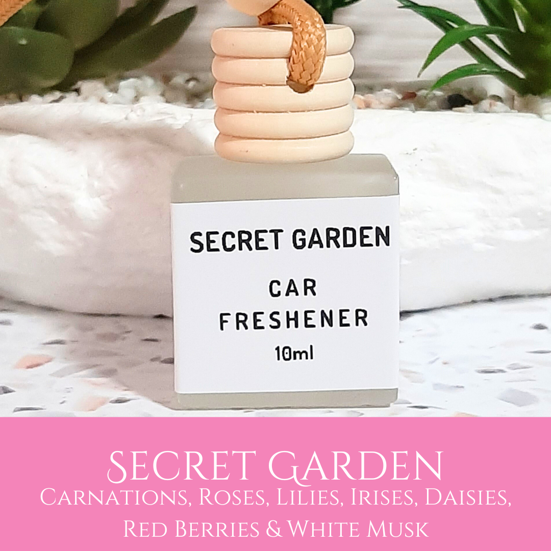 Secret Garden: Carnations, Roses, Lilies, Irises, Daisies, Berries & White Musk - Car Freshener