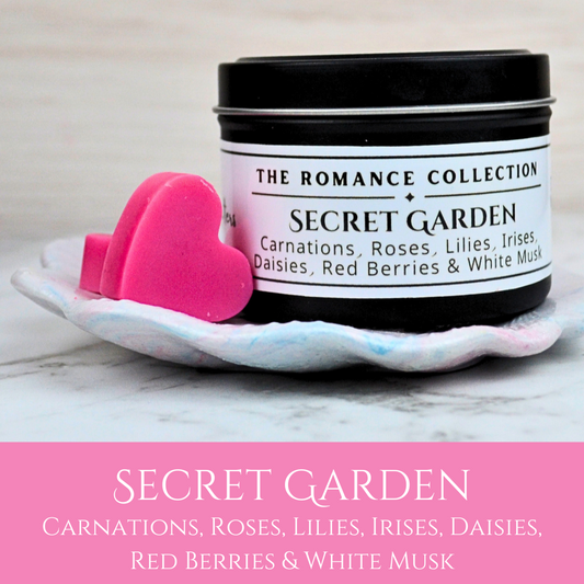 Secret Garden: Carnations, Roses, Lilies, Musk, Daisies & Berries - Eco Soy Wax Melt Tin