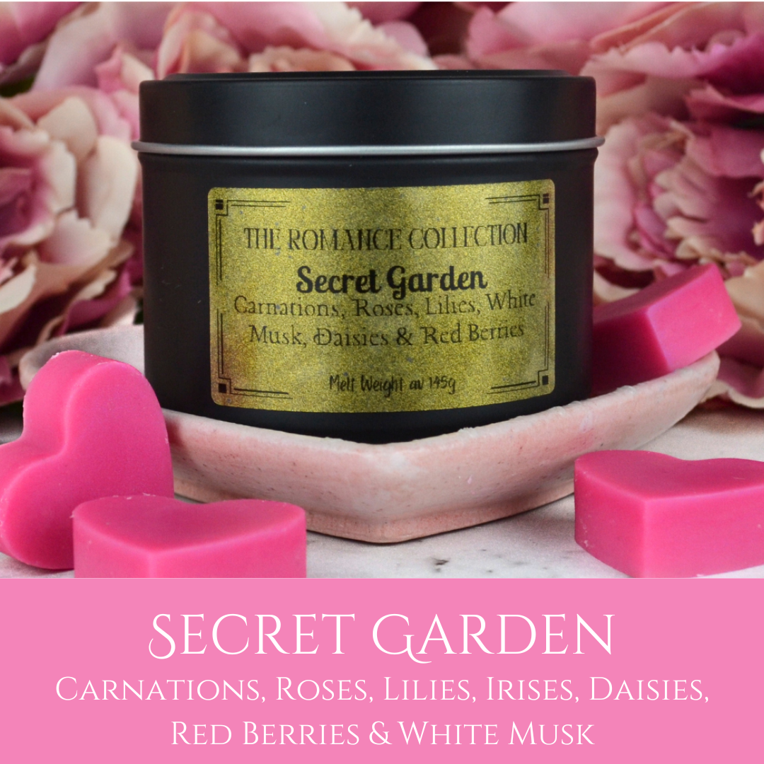 Secret Garden: Carnations, Roses, Lilies, Musk, Daisies & Berries - Eco Soy Wax Melt Tin