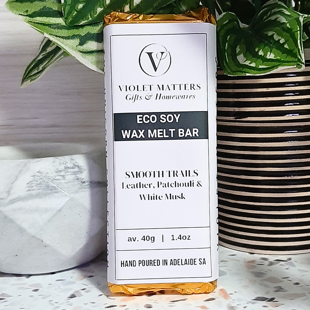 Smooth Trails: Leather, Patchouli & White Musk - Eco Soy Wax Melt Bar