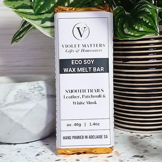 Smooth Trails: Leather, Patchouli & White Musk - Eco Soy Wax Melt Bar