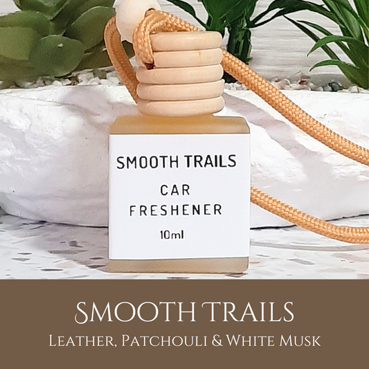 Smooth Trails: Leather, Patchouli & White Musk - Car Freshener