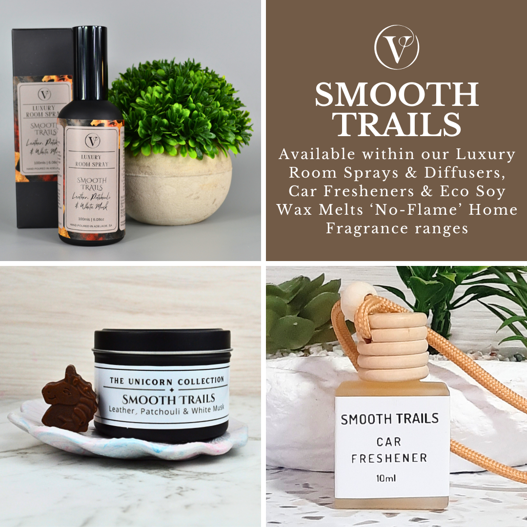 Smooth Trails: Leather, Patchouli & White Musk - Car Freshener