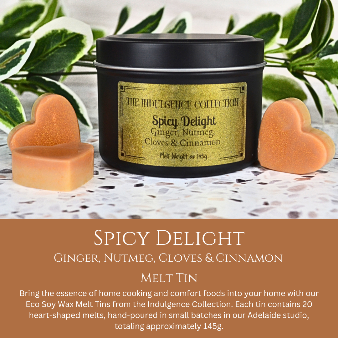 Spicy Delight: Ginger, Nutmeg, Cloves & Cinnamon - Eco Soy Wax Melt Tin