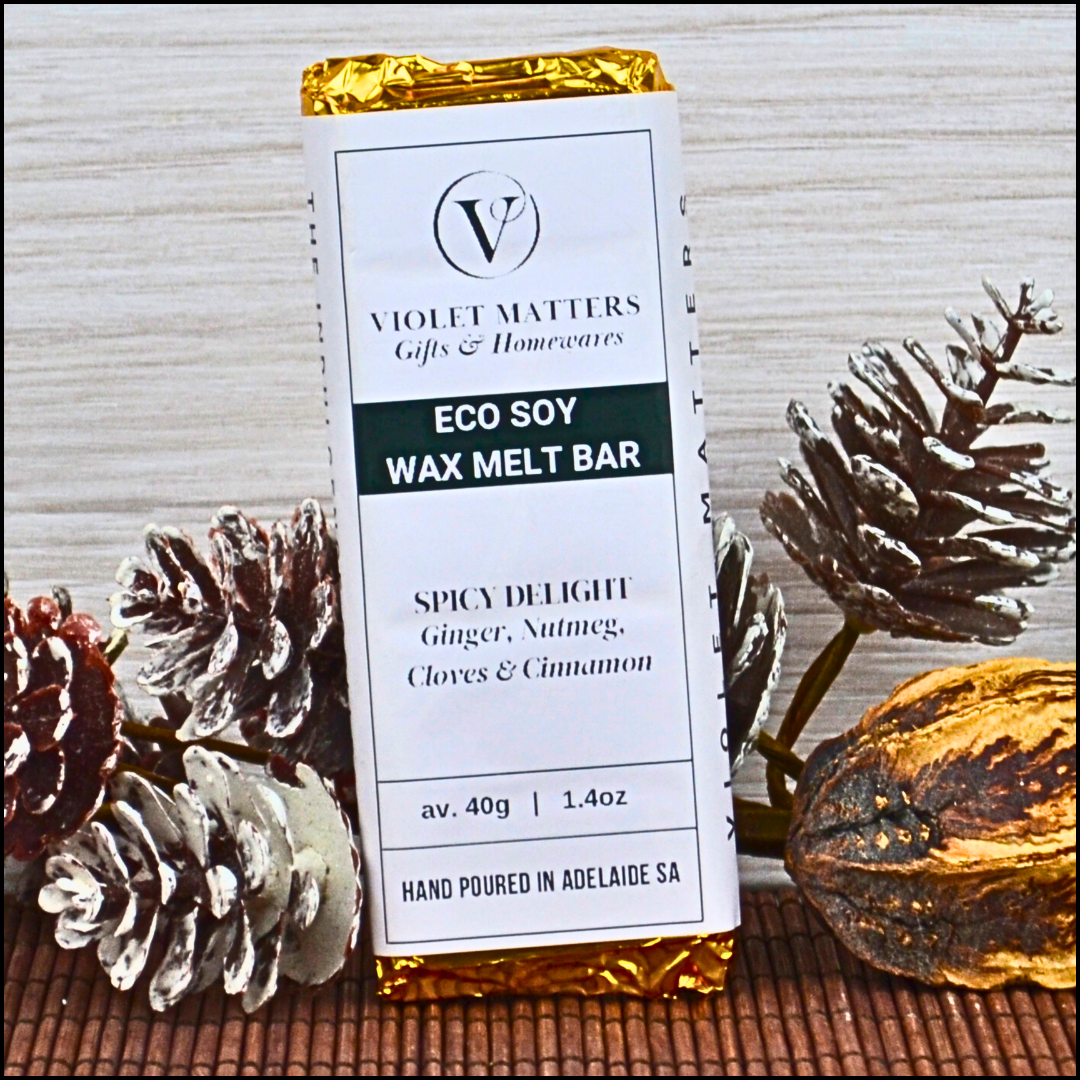 Spicy Delight: Ginger, Nutmeg, Cloves & Cinnamon - Eco Soy Wax Melt Bar