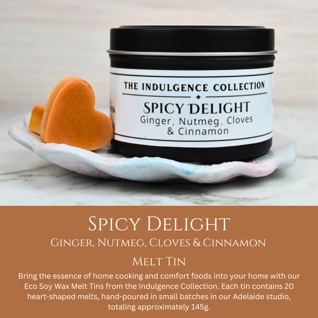 Spicy Delight: Ginger, Nutmeg, Cloves & Cinnamon - Eco Soy Wax Melt Tin
