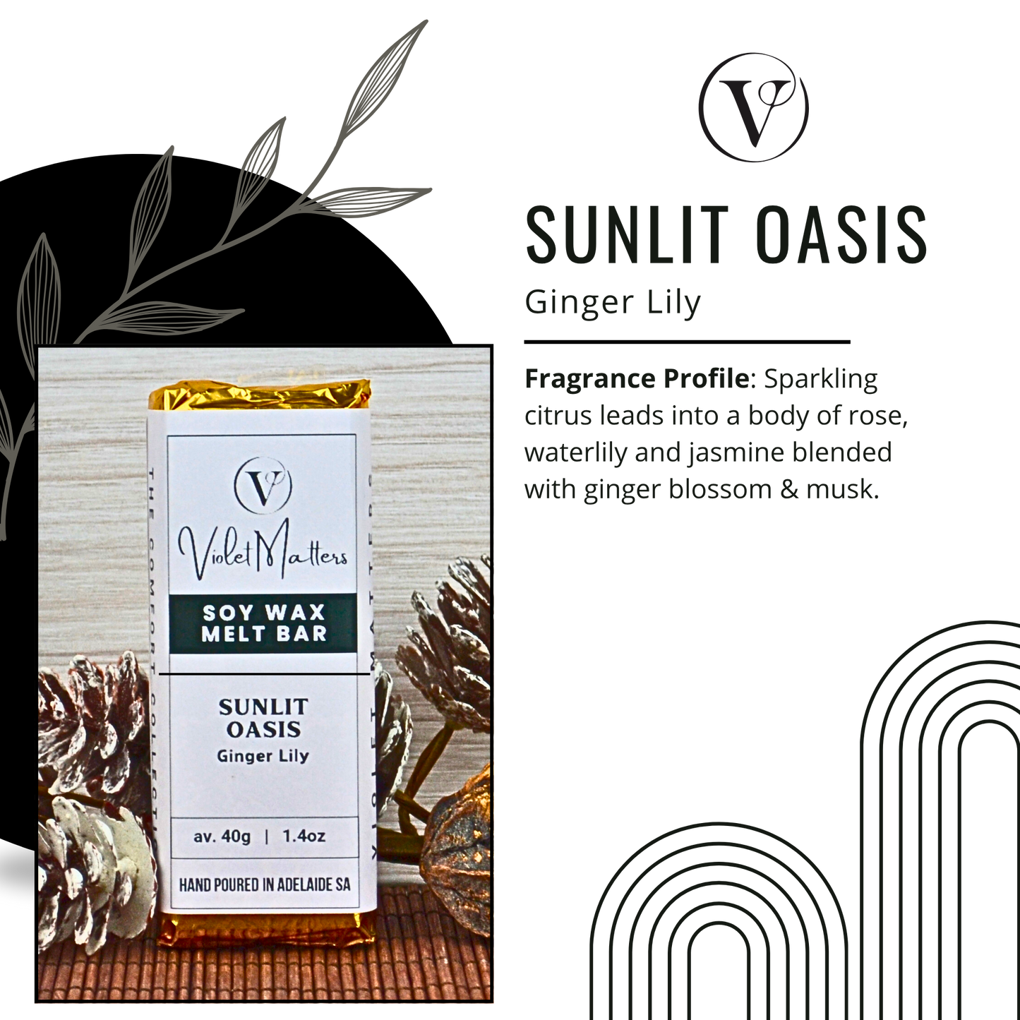 Sunlit Oasis: Ginger Lily - Eco Soy Wax Melt Bar