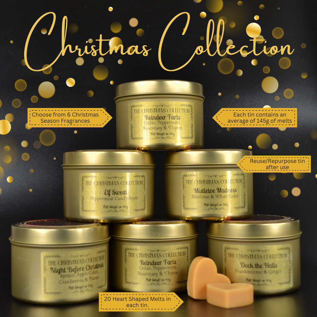 Santa's Workshop: Gingerbread, Nutmeg, Ginger, Cinnamon & Cloves - Eco Soy Christmas Wax Melt Tin