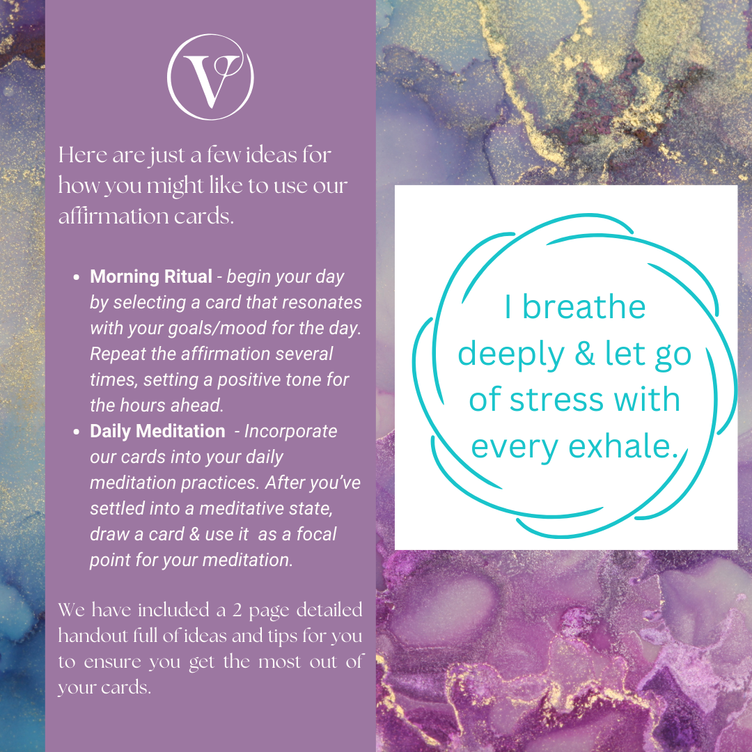 Printable Affirmation Card Set - Digital Download PDF - Stress Relief