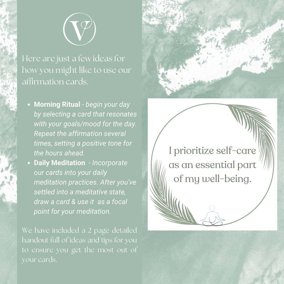 Printable Affirmation Card Set - Digital Download PDF - Relaxation