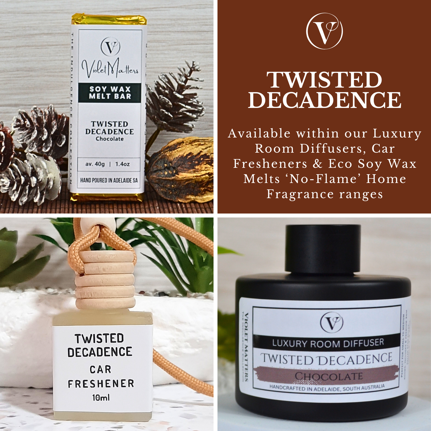 Twisted Decadence: Chocolate - Eco Soy Wax Melt Bar