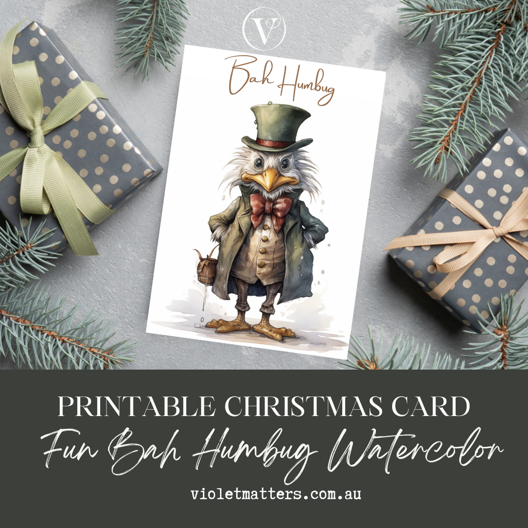 Awesome Grumpy Scrooge Printable Fun Anti-Christmas Card A5 Size
