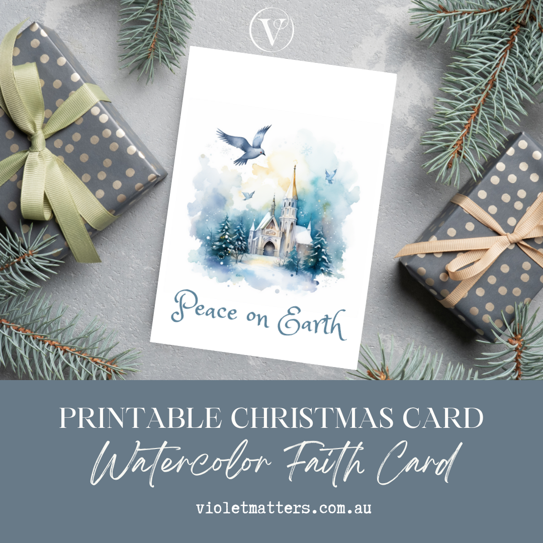 Peace on Earth Printable Christmas A5 Card