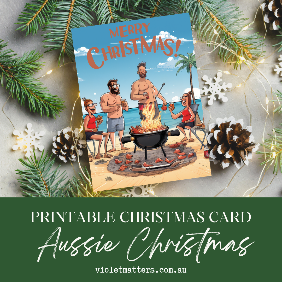 Printable Digital Australian Summer Christmas A5 Card