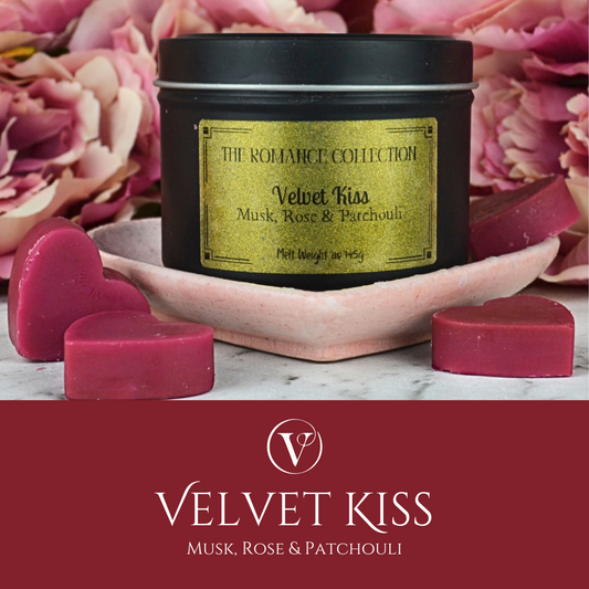 Velvet Kiss: Musk, Roses & Patchouli - Eco Soy Wax Melt Tin