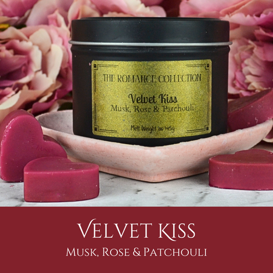 Velvet Kiss: Musk, Roses & Patchouli - Eco Soy Wax Melt Tin