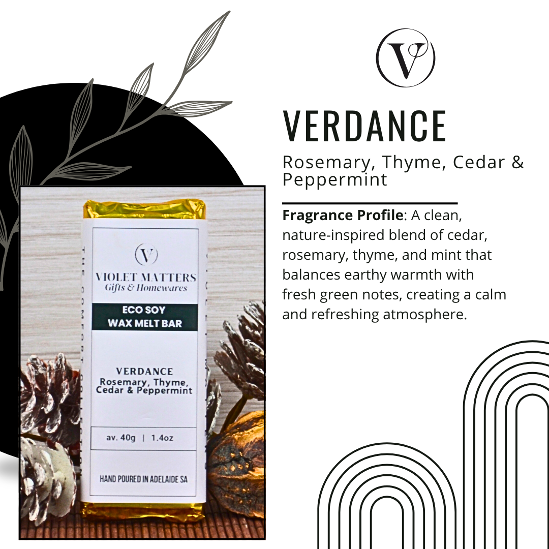 Verdance: Rosemary, Thyme, Cedar & Peppermint - Eco Soy Wax Melt Bar