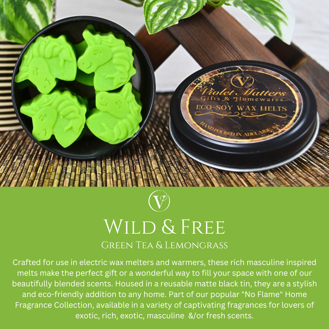 Wild & Free: Green Tea & Lemongrass - Eco Soy Wax Melt Tin