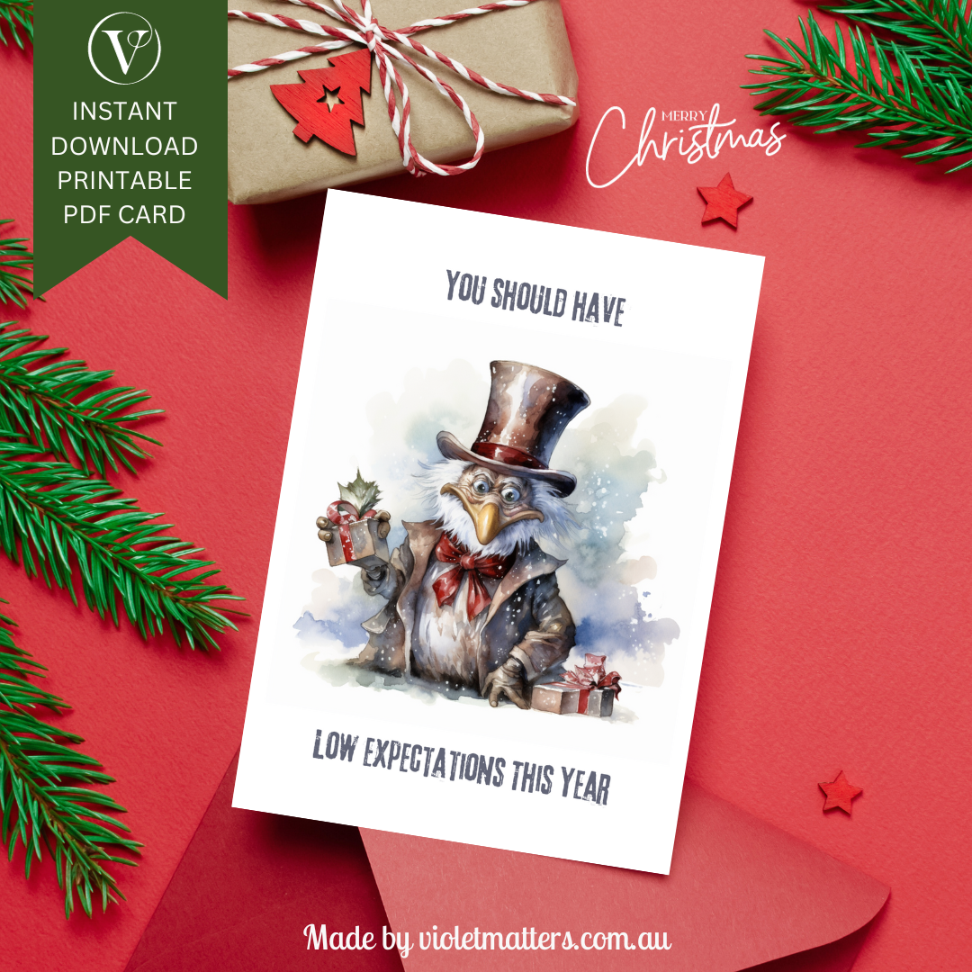 Fun Scrooge Printable Anti-Christmas A5 Card