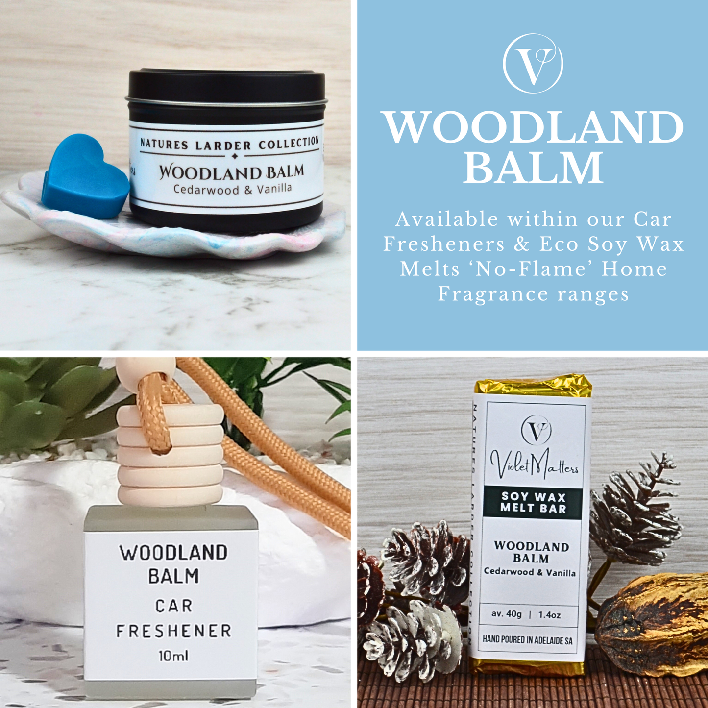 Woodland Balm: Cedar & Vanilla - Eco Soy Wax Melt Bar