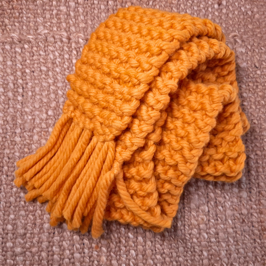 Bold Yellow Chunky Wool Scarf - Winter Essential,  Cozy Warmth with a Pop of Color